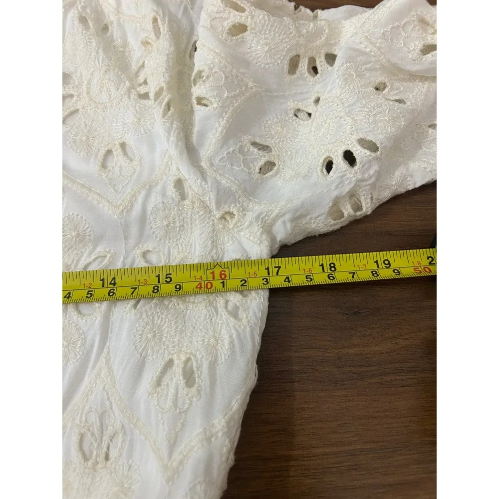 CIEBON Serane Embroidered Long Sleeve Mini Shirtdress Womens XSmall - Picture 9 of 11